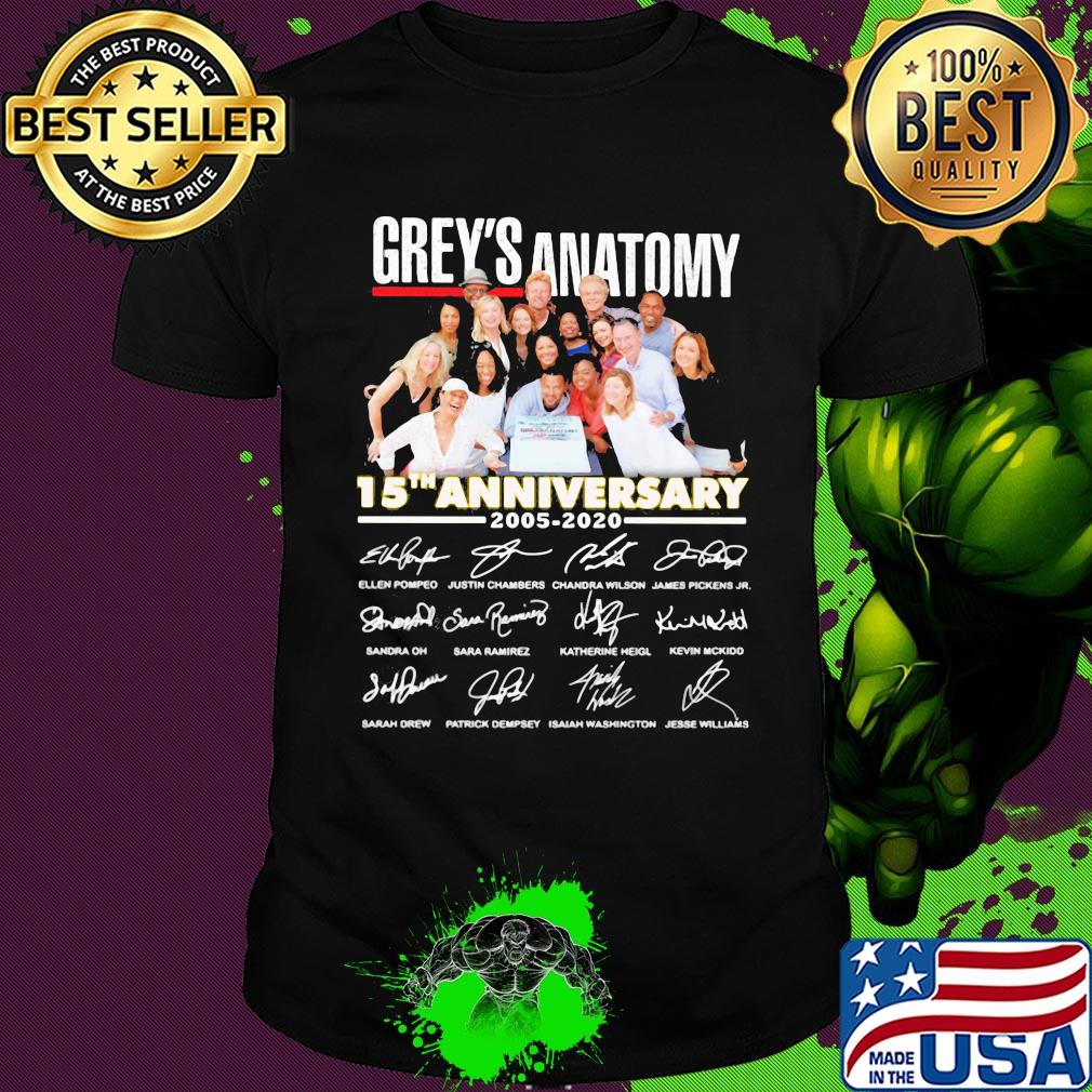 Grey's Anatomy 15th anniversary 2005 2020 signature shirt