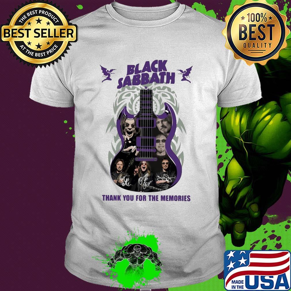 Guitar black sabbath thank you for the memories signatures shirt