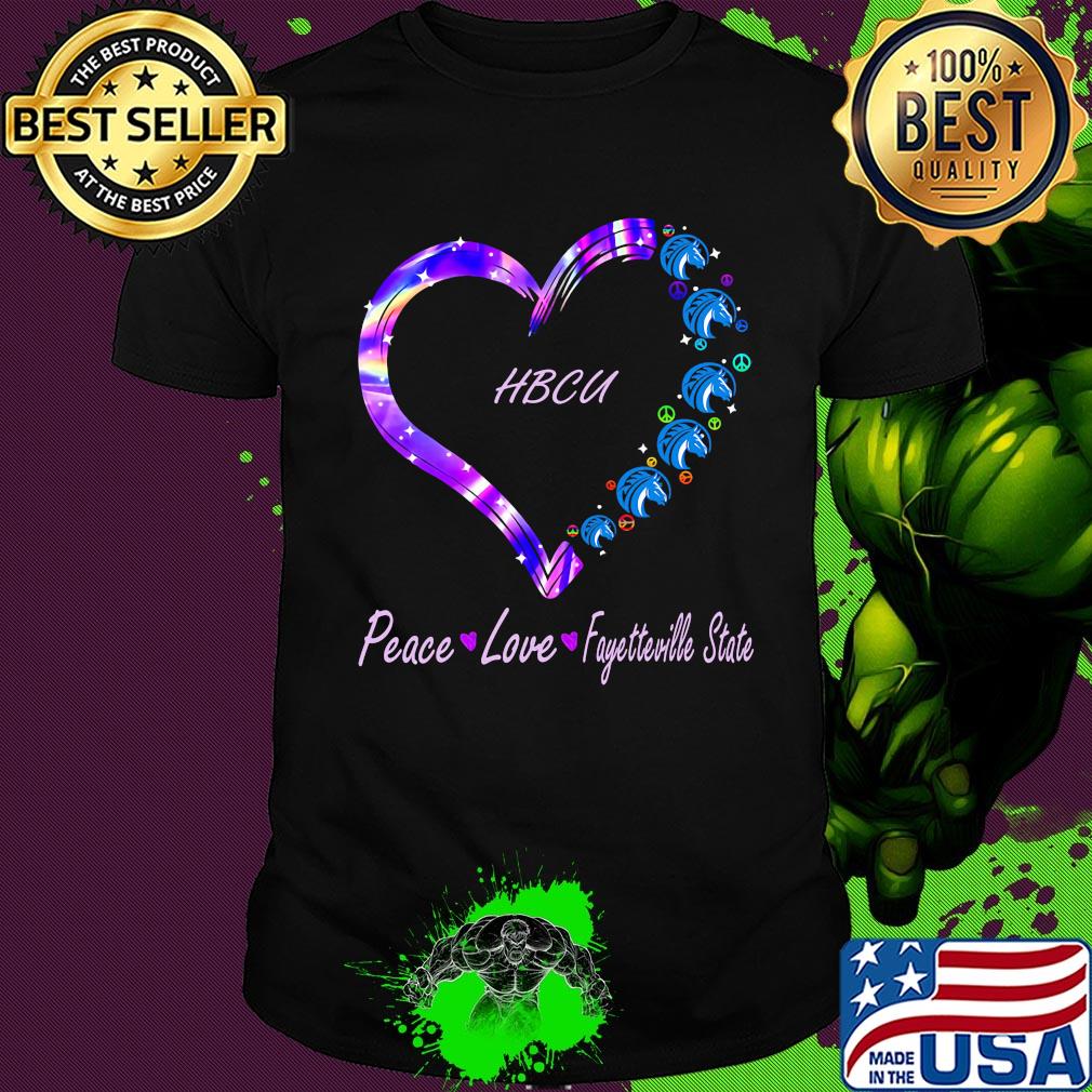 HBCU peace love Fayetteville State heart shirt