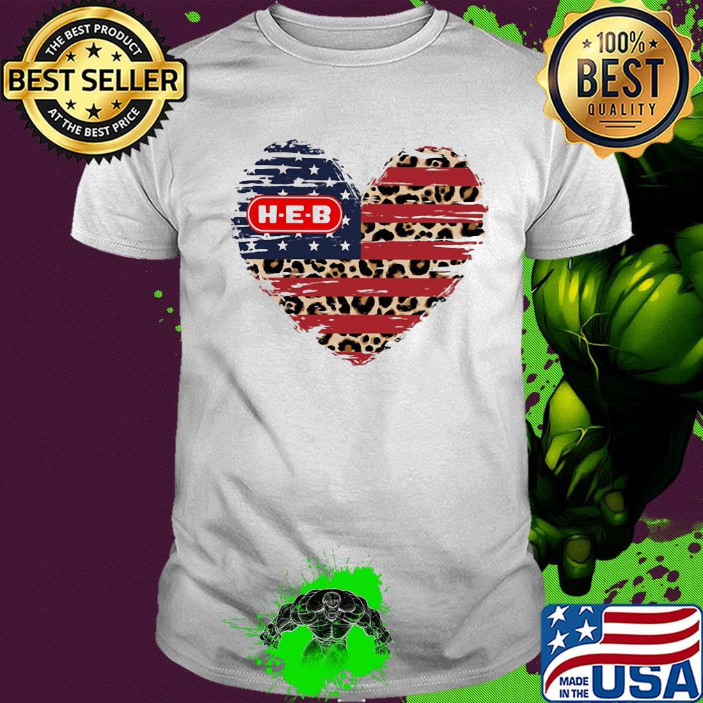 HEB American flag veteran Independence Day heart shirt