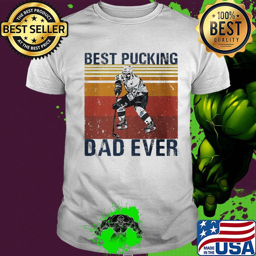 Hockey best pucking dad ever happy father's day vintage shirt