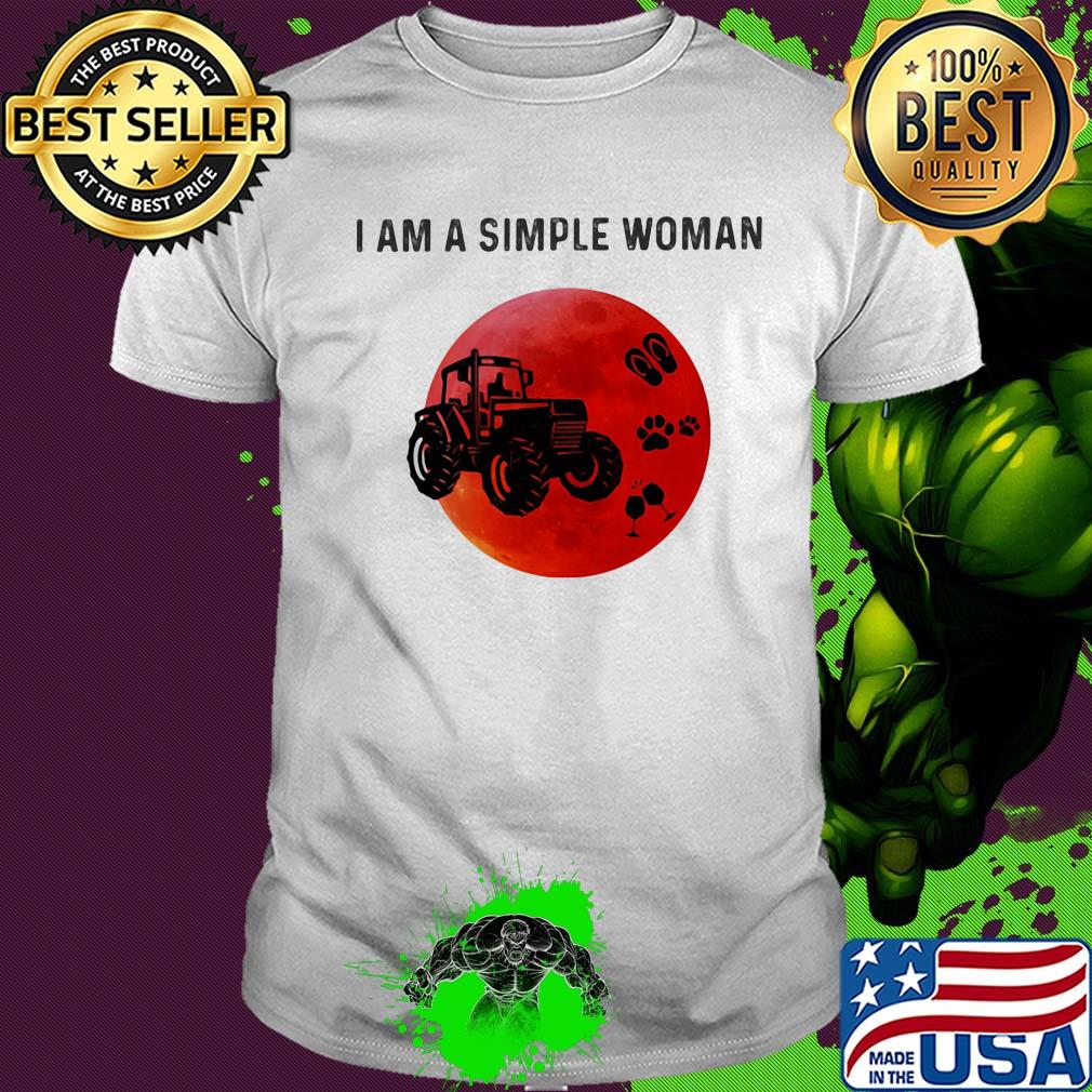 I am a simple woman trucker paw wine shirt