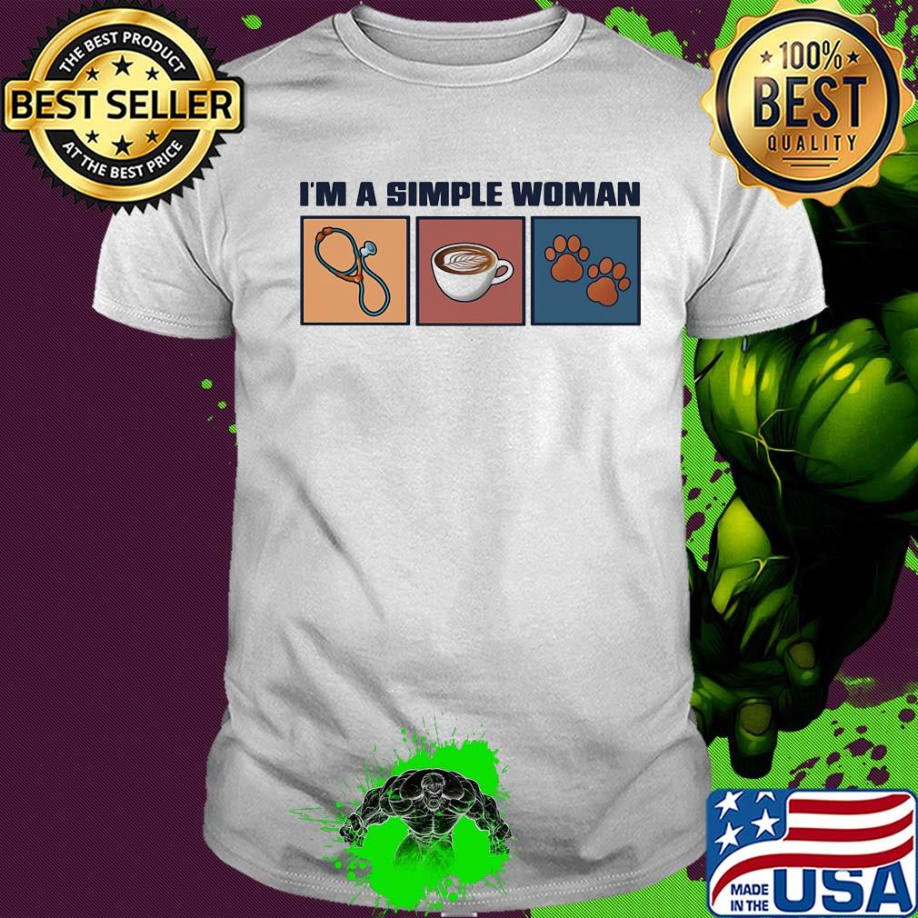 I'm a simple woman nurse coffee and paw dog vintage shirt I'm a simple woman nurse coffee and paw dog vintage shirt