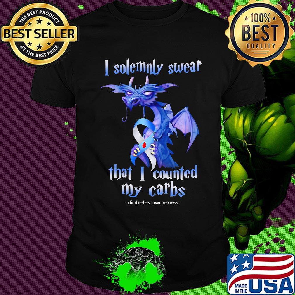 I solemnly swear that I counted my carbs diabetes awareness dragon shirt