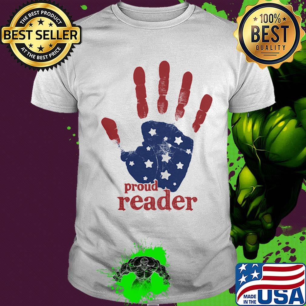 Independence Day handprint proud reader shirt
