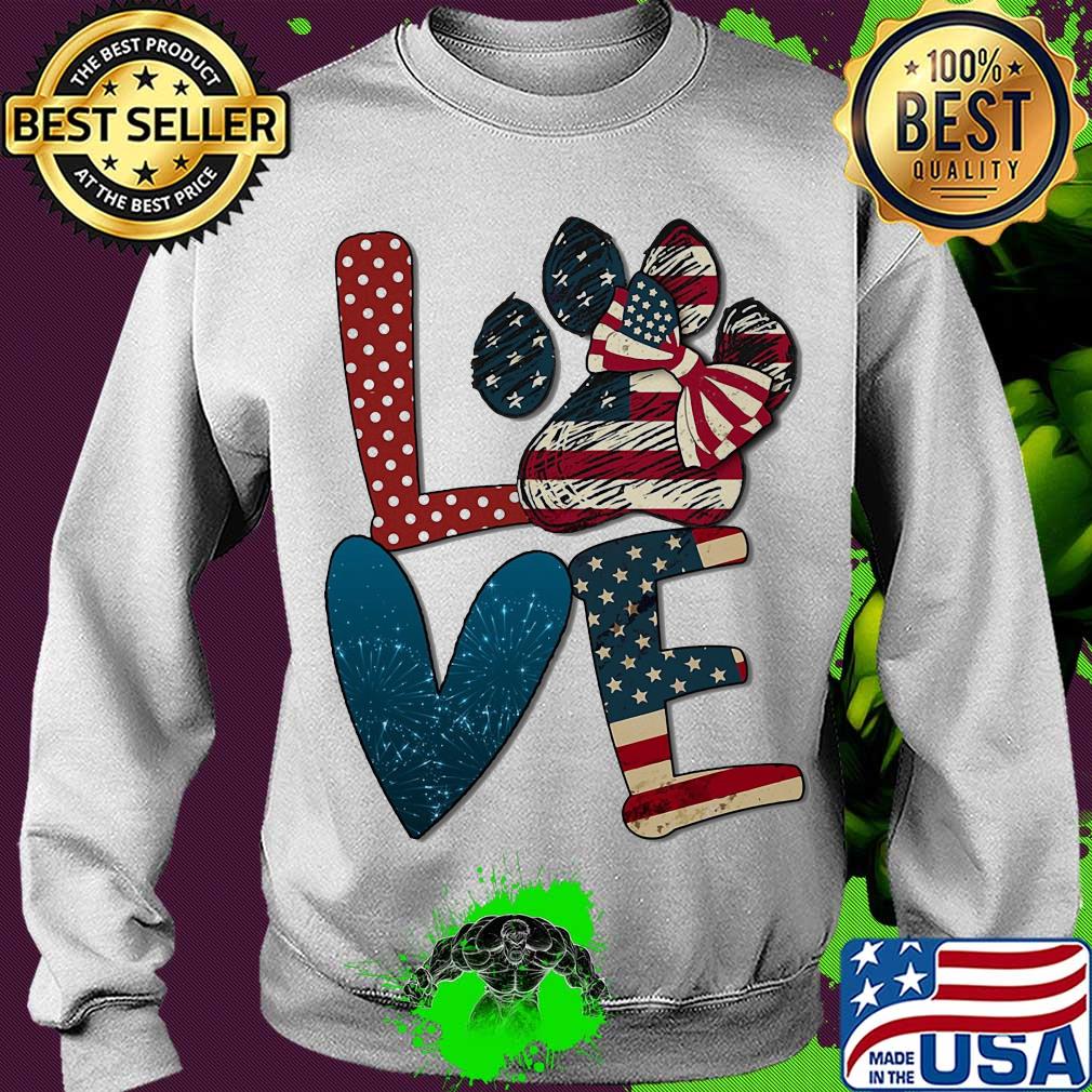 Independence Day love dog paw s Sweater Independence Day love dog paw s Sweater