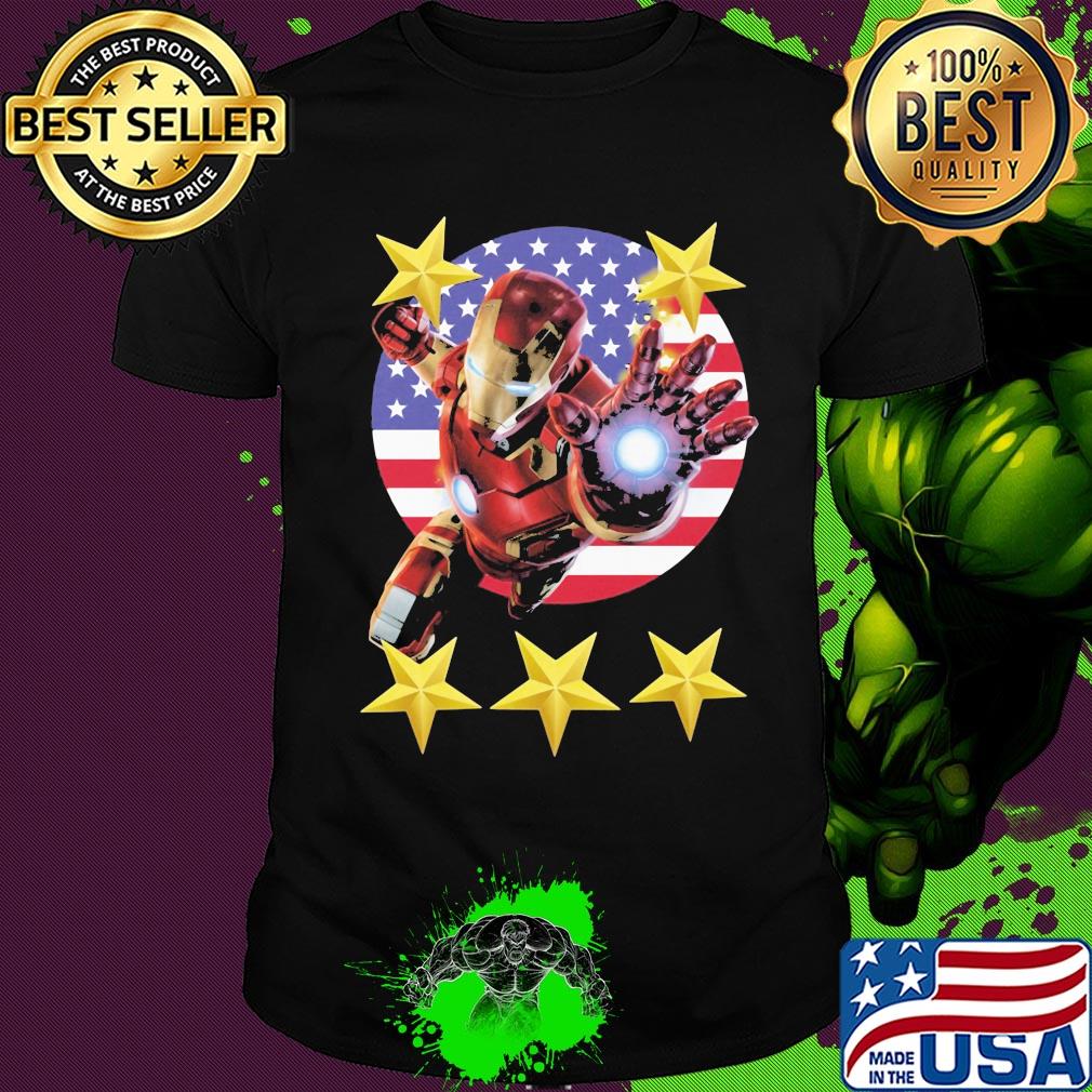Iron man american flag independence day stars shirt