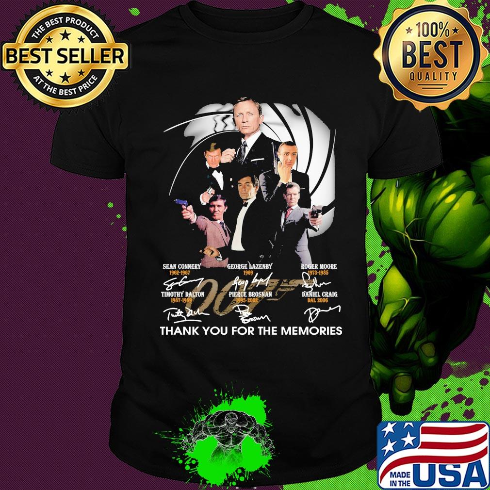 James bond 007 thank you for the memories signatures shirt