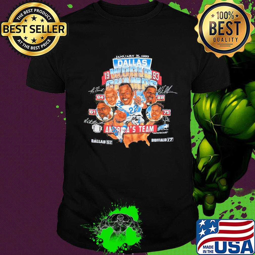 January 31 1993 world champs america’s team football signatures shirt