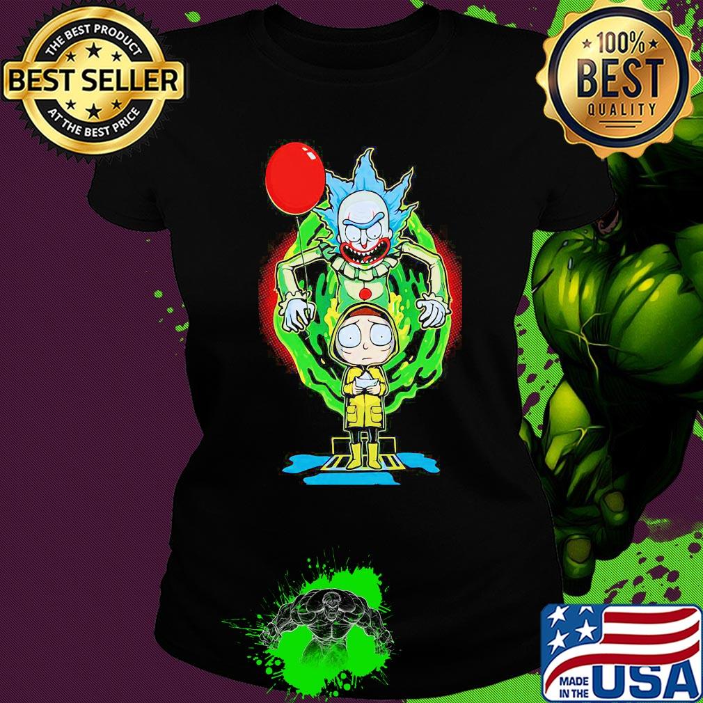Joker rick and morty georgia pennywise holding balloon s Ladies tee Joker rick and morty georgia pennywise holding balloon s Ladies tee
