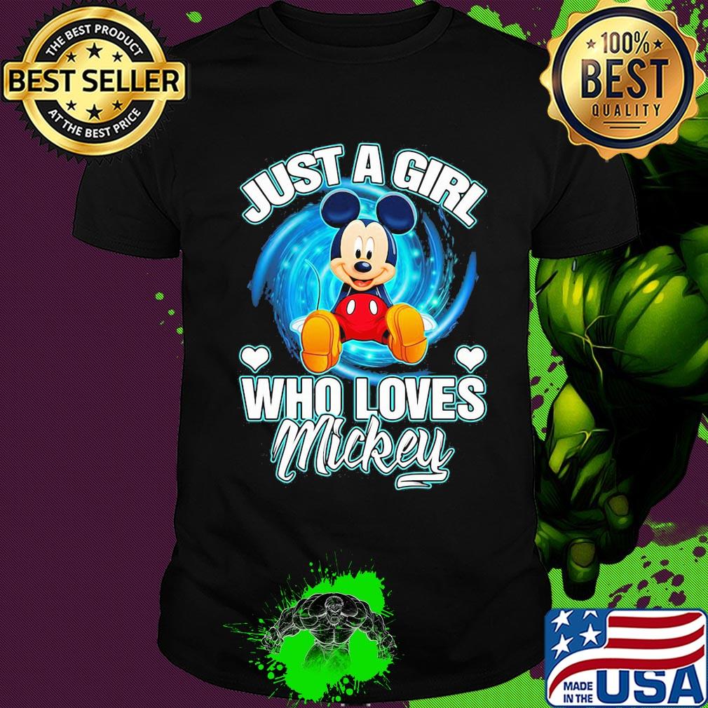 Just a girl who loves mickey heart shirt