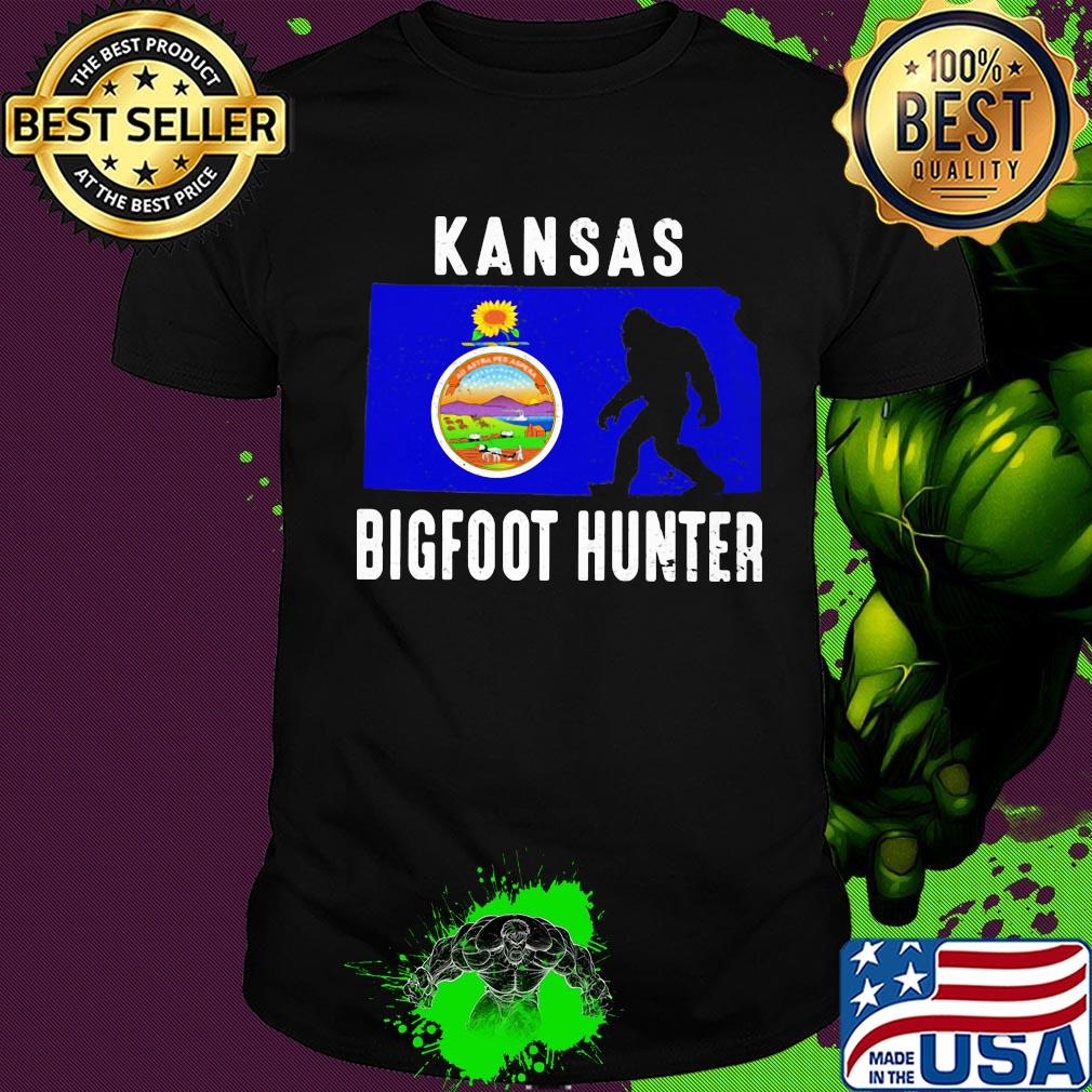 Kansas bigfoot hunter flag shirt