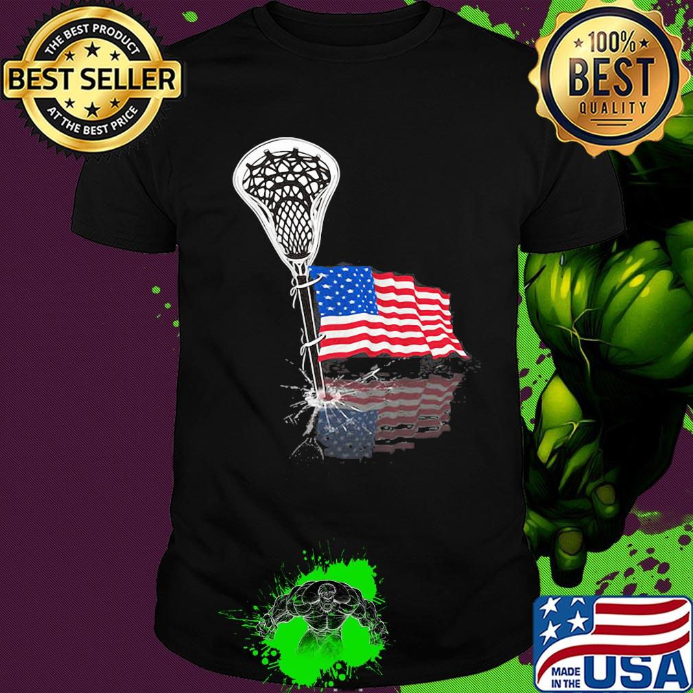 Lacrosse american flag independence day shirt