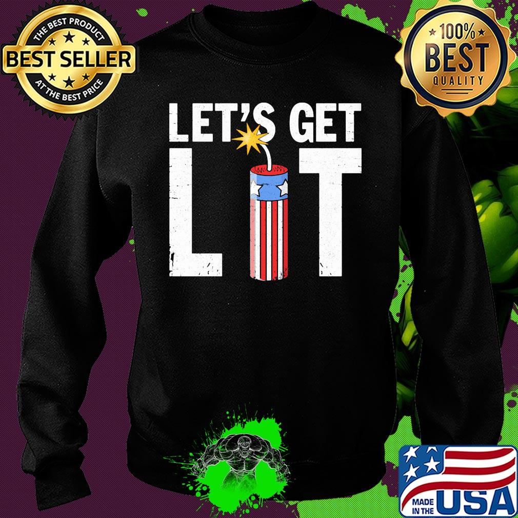 Let's get lit American flag veteran Independence Day s Sweater Let's get lit American flag veteran Independence Day s Sweater
