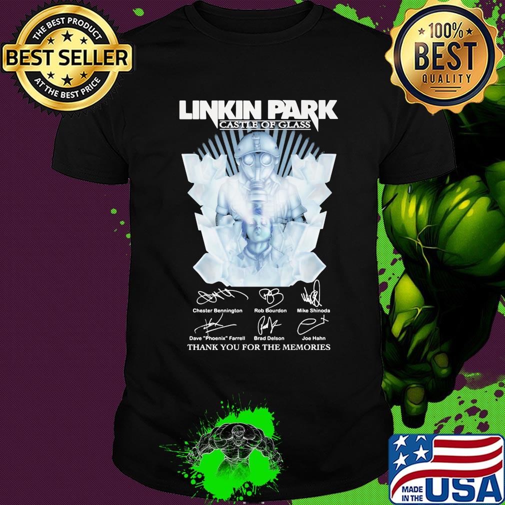 Linkin park castle of glass thank you for the memories signatures shirt