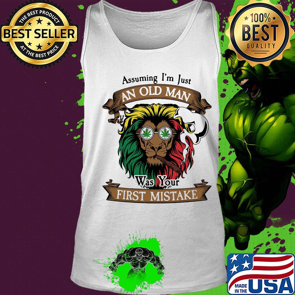 Lion smoking assuming I'm just an old lady was your first mistake vintage s Tank top Lion smoking assuming I'm just an old lady was your first mistake vintage s Tank top