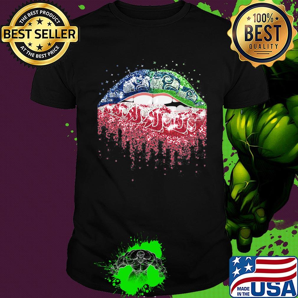 Lips seattle seahawks and washington state cougars shirt