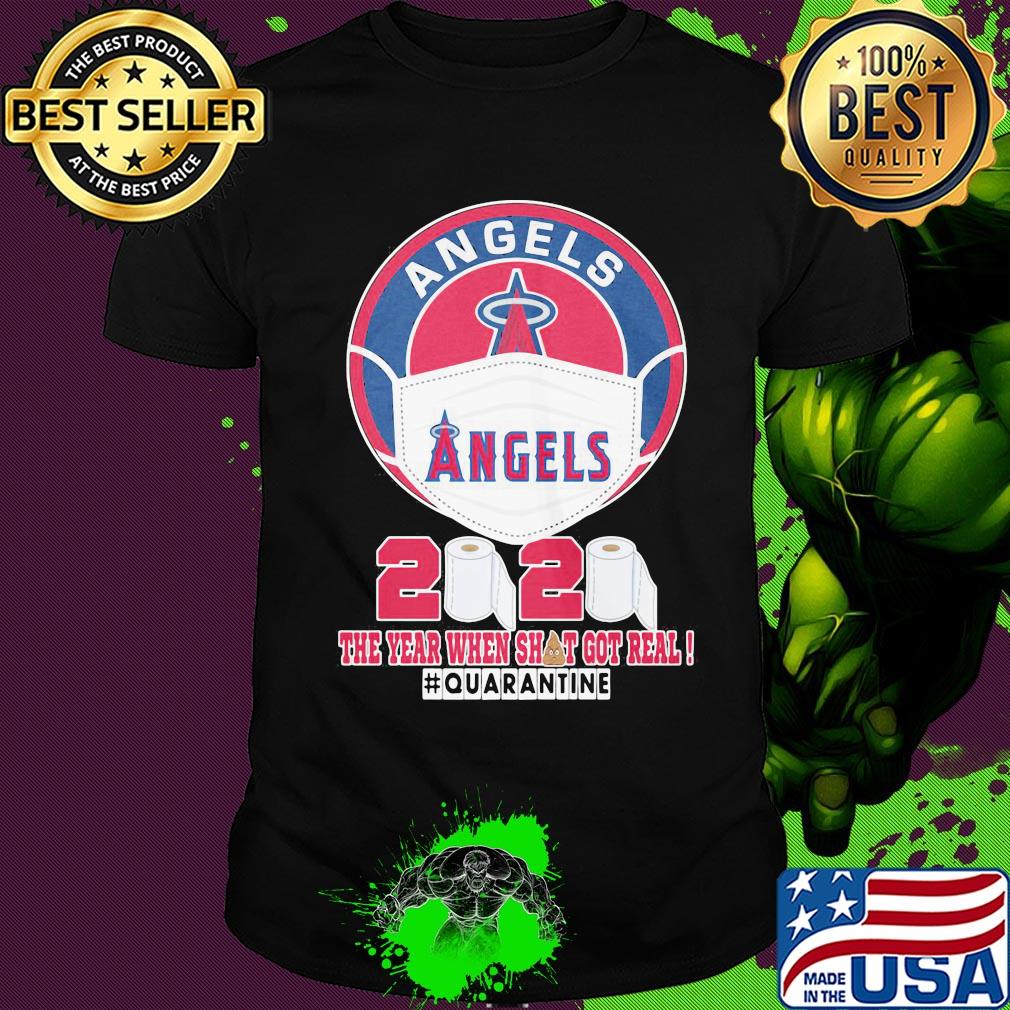 Los angeles angels mask 2020 the year when shit got real quarantine toilet paper shirt