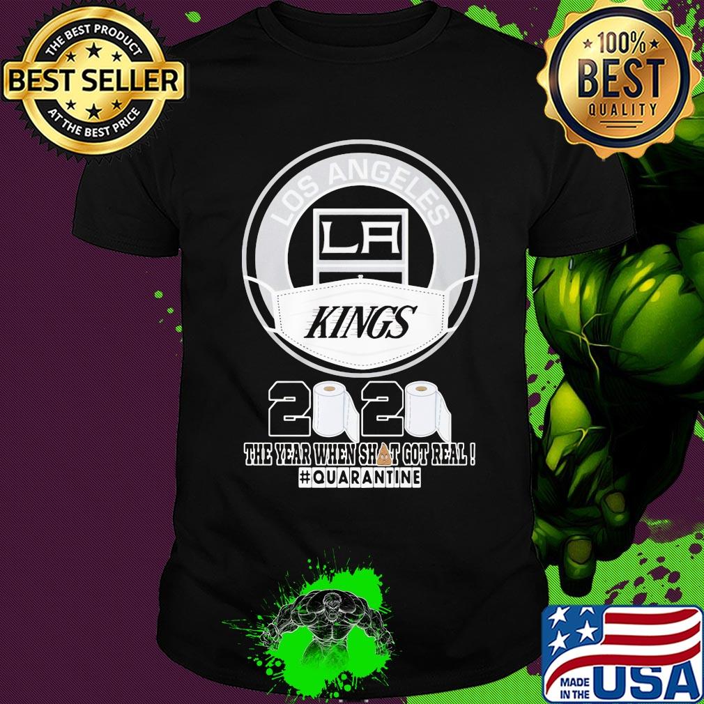Los angeles kings mask 2020 the year when shit got real quarantine toilet paper shirt