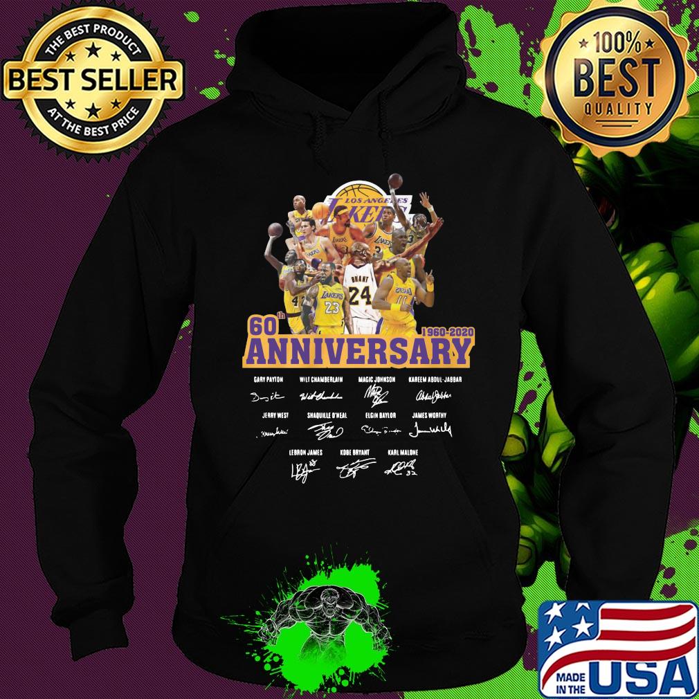 Los angeles lakers basketball team 60th anniversary 1960 2020 signatures s Hoodie Los angeles lakers basketball team 60th anniversary 1960 2020 signatures s Hoodie