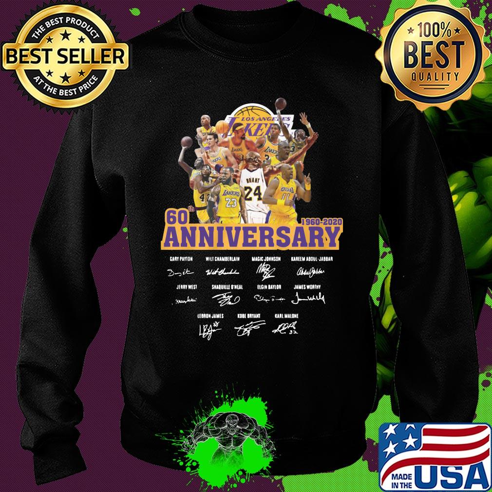 Los angeles lakers basketball team 60th anniversary 1960 2020 signatures s Sweater Los angeles lakers basketball team 60th anniversary 1960 2020 signatures s Sweater
