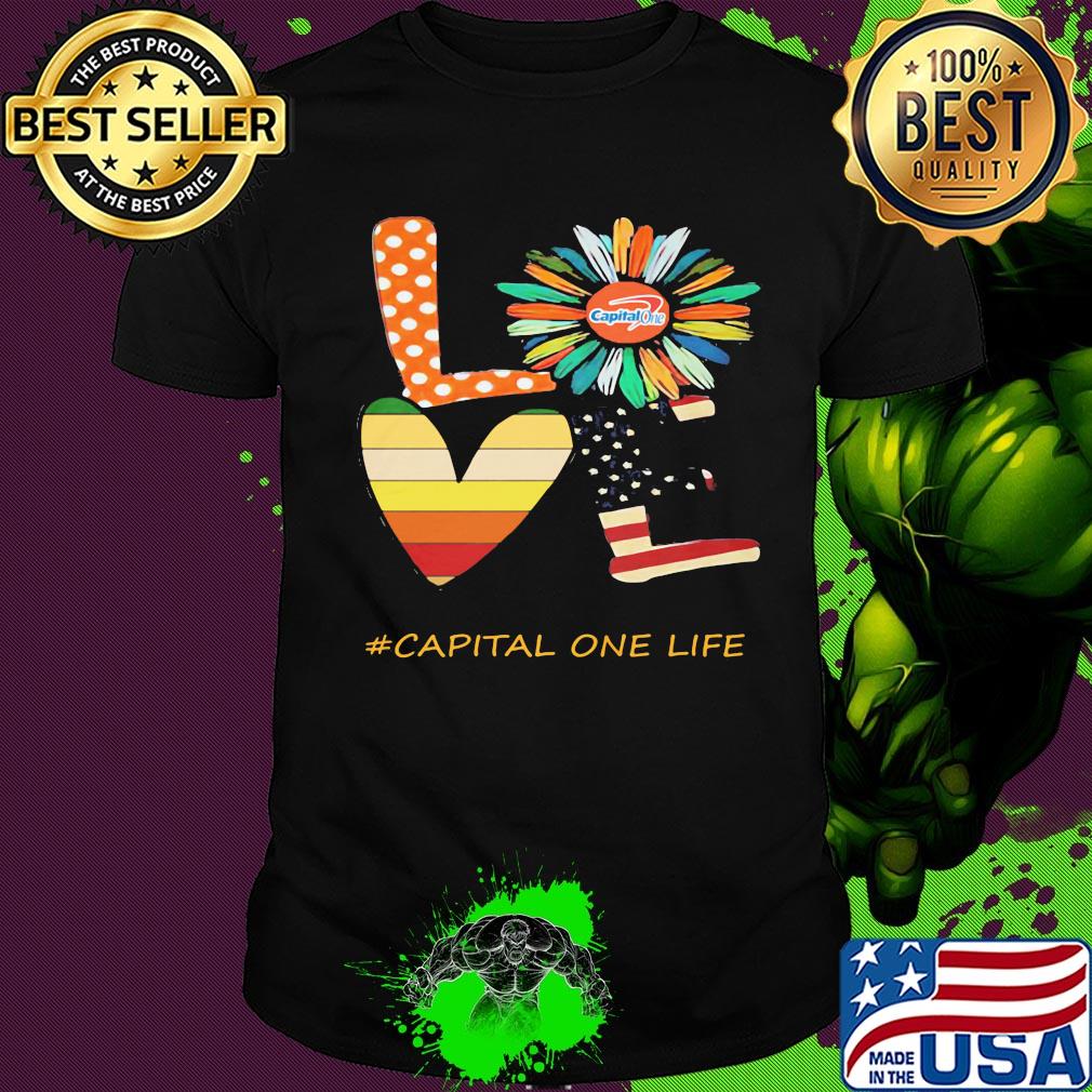 Love capital one life flower american flag vintage shirt