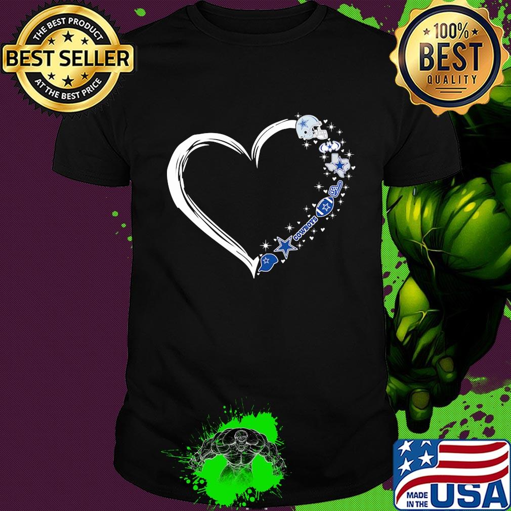 Love Dallas Cowboys football team heart shirt
