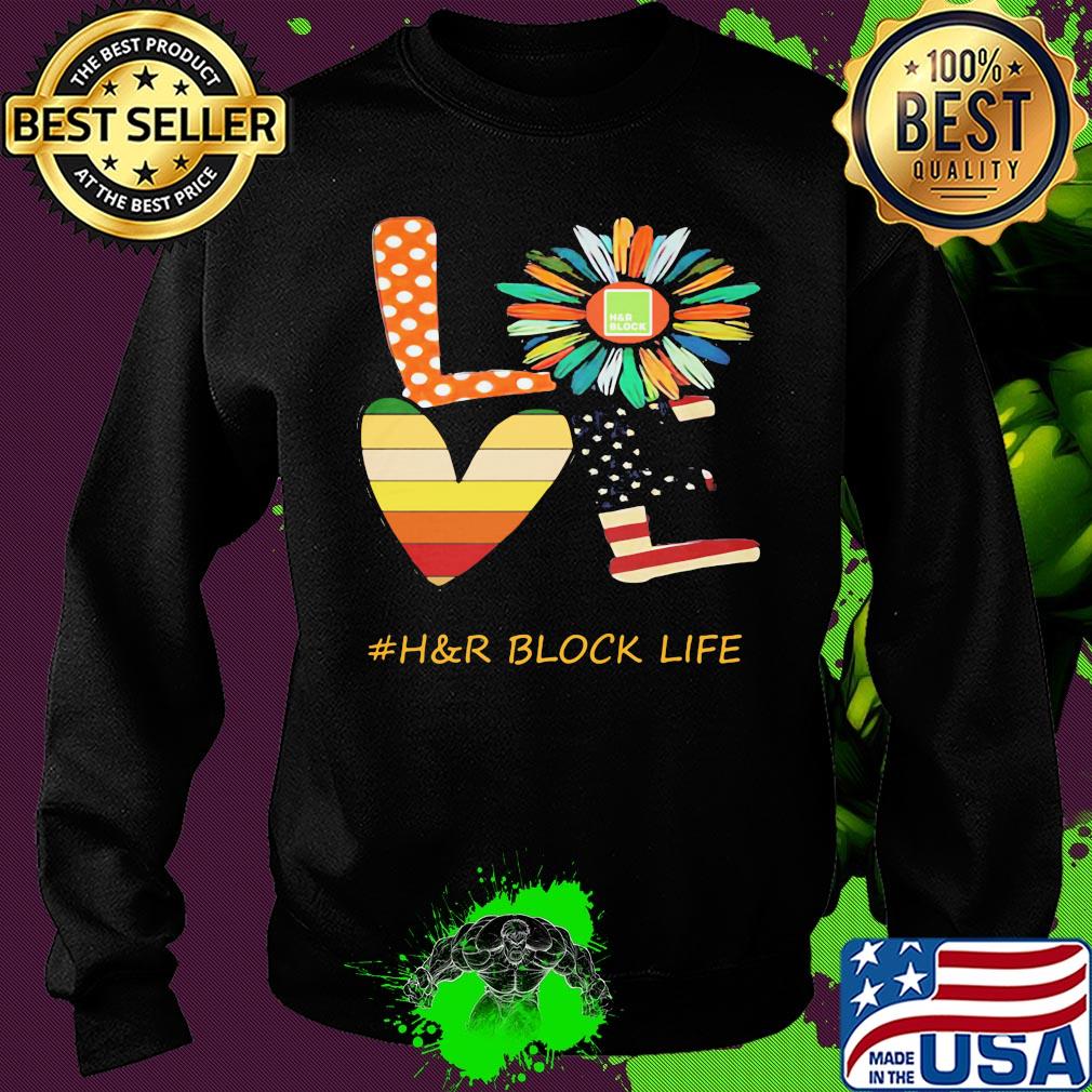 Love h&r block life flower american flag vintage s Sweater Love h&r block life flower american flag vintage s Sweater