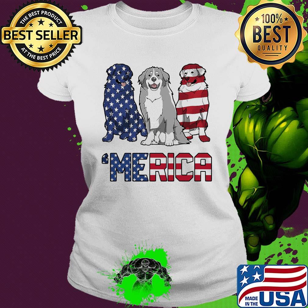 Merica Bernese Mountain Dog American flag veteran Independence Day s Ladies tee Merica Bernese Mountain Dog American flag veteran Independence Day s Ladies tee