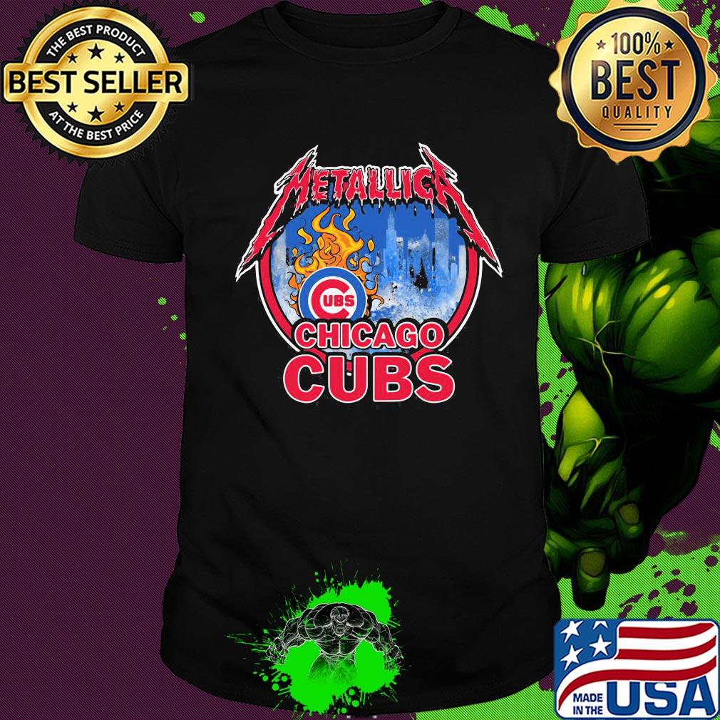 Metallica chicago cubs logo fire shirt