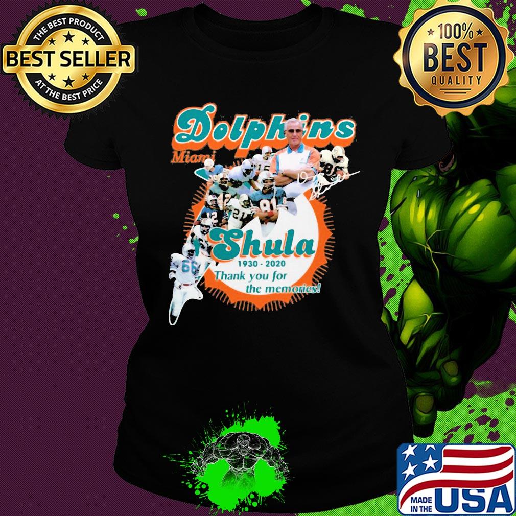 Miami dolphins shula 1930 2020 thank you for the memories signature s Ladies tee Miami dolphins shula 1930 2020 thank you for the memories signature s Ladies tee