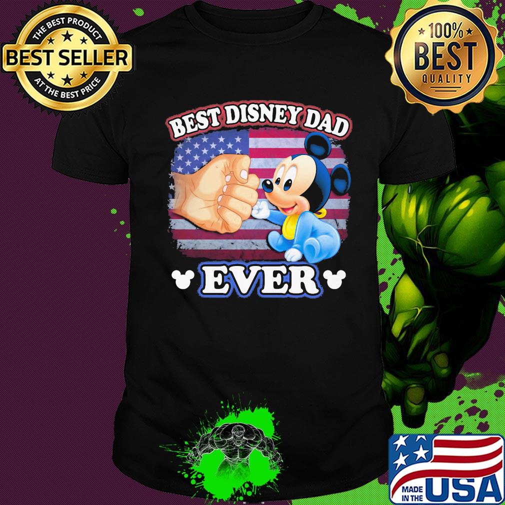 Mickey mouse best disney dad ever american flag happy father's day shirt
