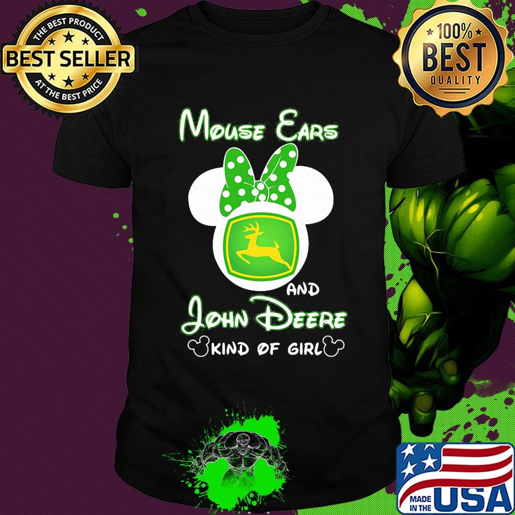 Mickey mouse ears and john deere kind of girl shirt