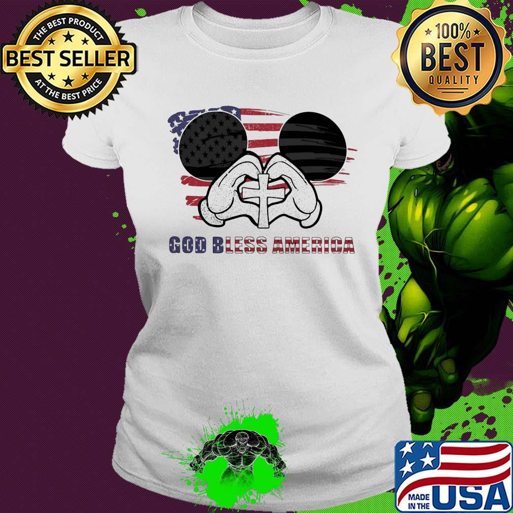 Mickey mouse god bless america flag independence day s Ladies tee Mickey mouse god bless america flag independence day s Ladies tee