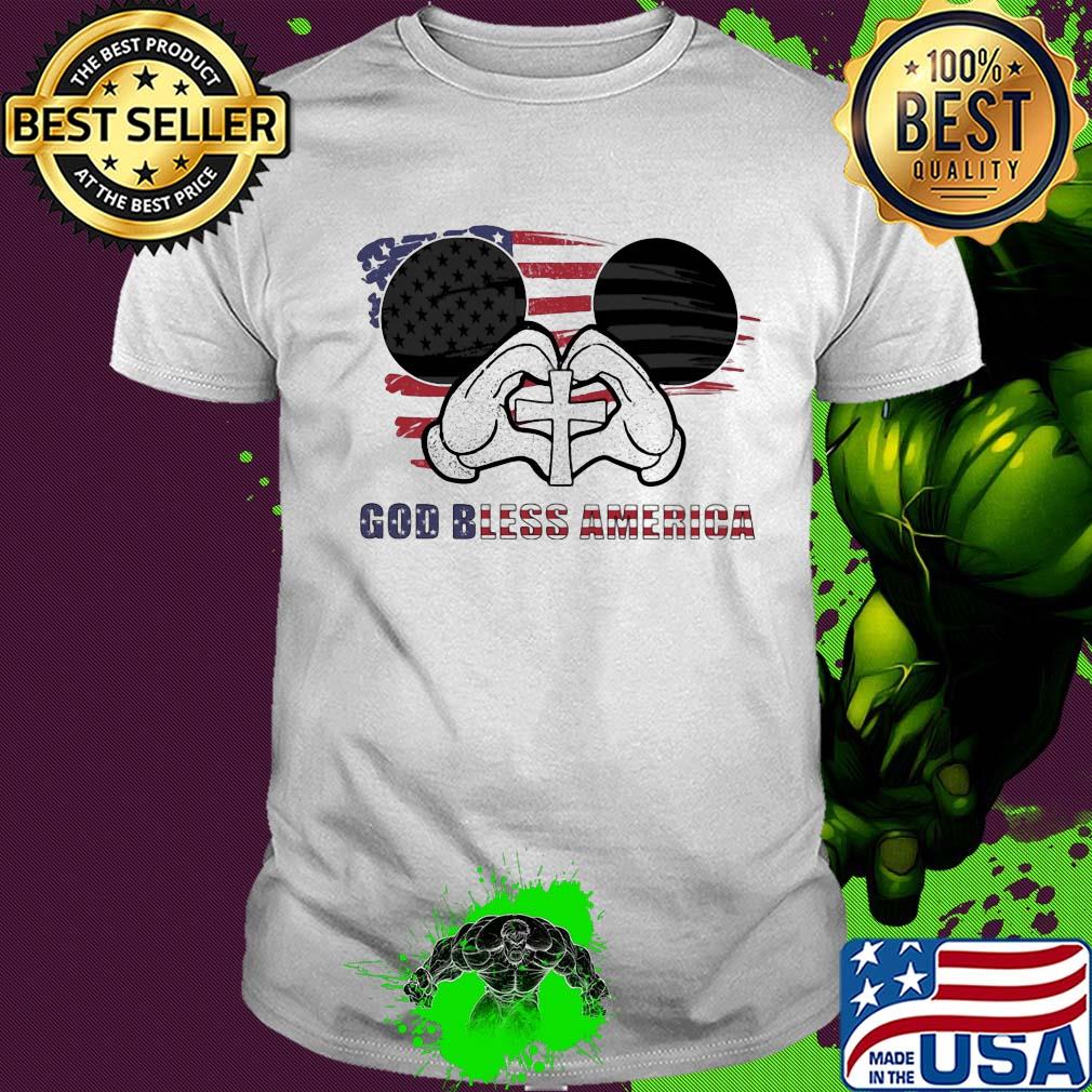Mickey mouse god bless america flag independence day shirt