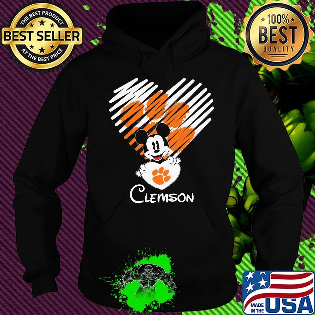 Mickey mouse hug heart clemson tigers logo s Hoodie Mickey mouse hug heart clemson tigers logo s Hoodie