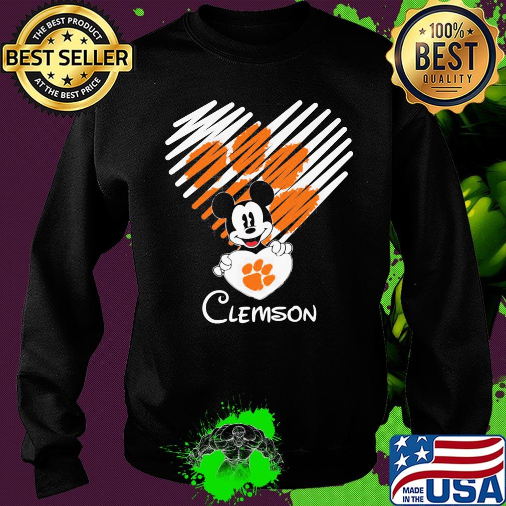 Mickey mouse hug heart clemson tigers logo s Sweater Mickey mouse hug heart clemson tigers logo s Sweater