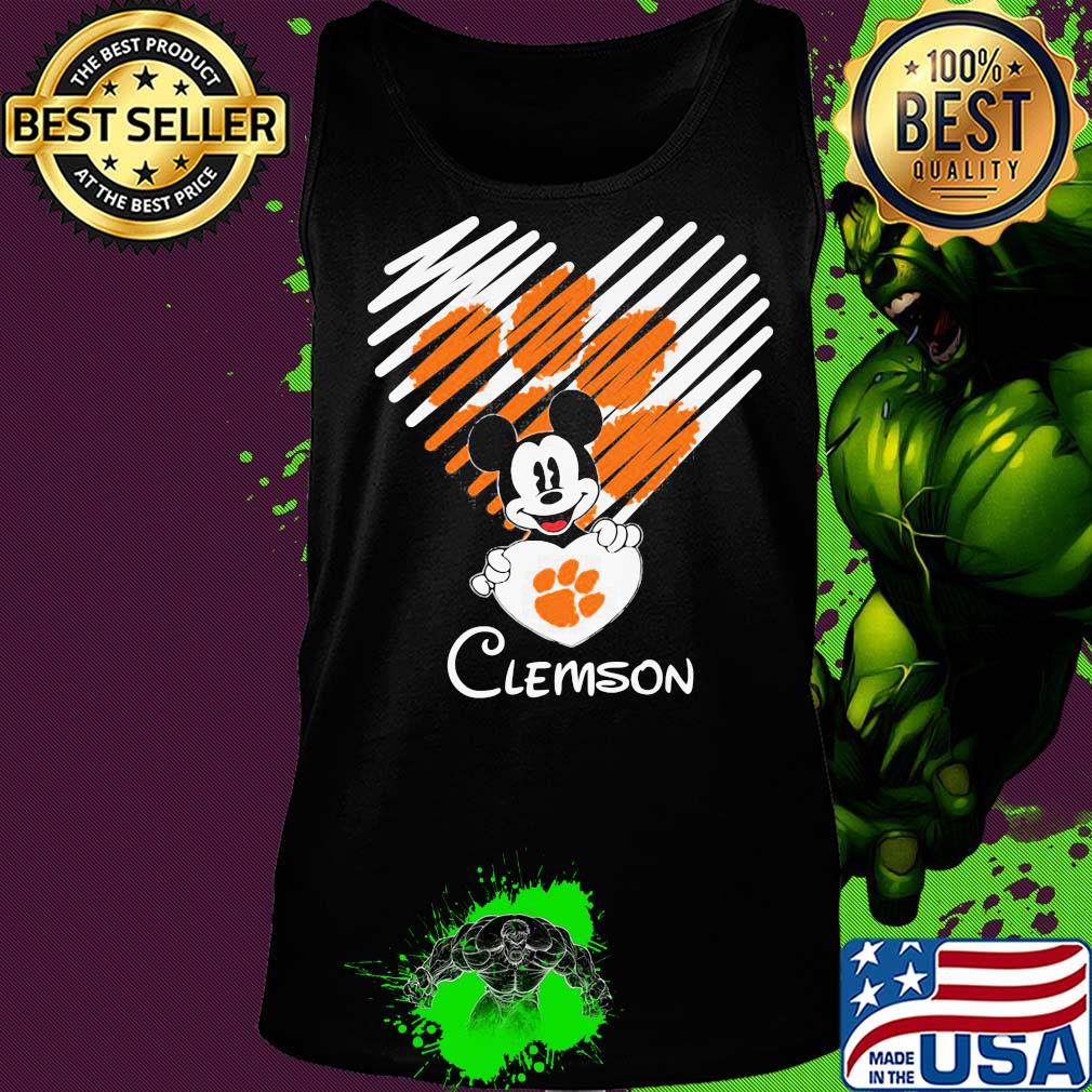 Mickey mouse hug heart clemson tigers logo s Tank top Mickey mouse hug heart clemson tigers logo s Tank top