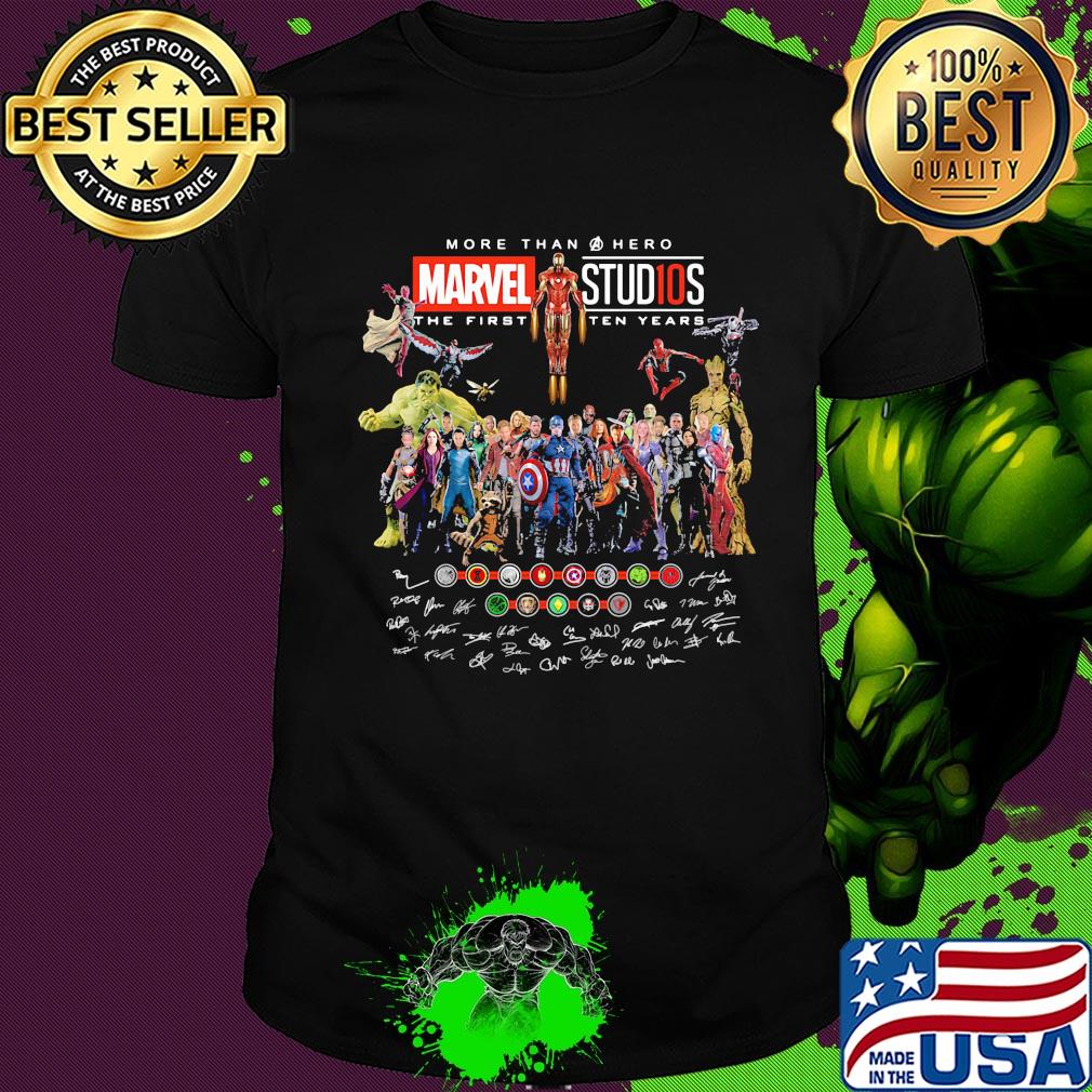 More than hero marvel studios the first ten years signatures shirt