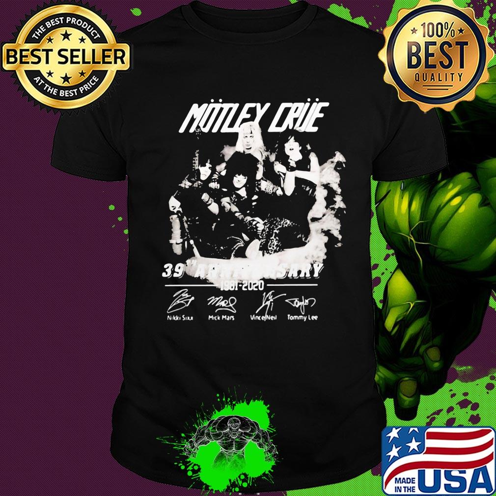 Motley Crue band 39th anniversary 1981 2020 signatures shirt
