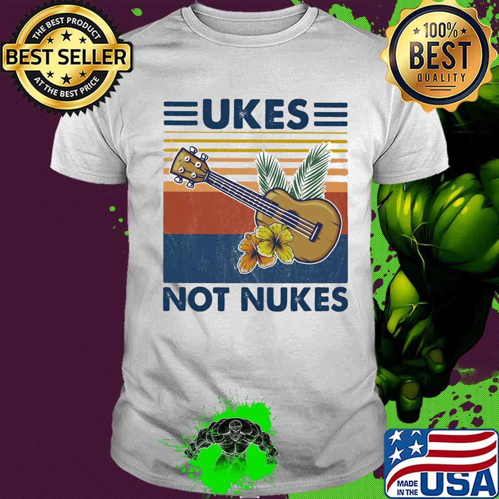 Music ukes not nukes flowers vintage shirt