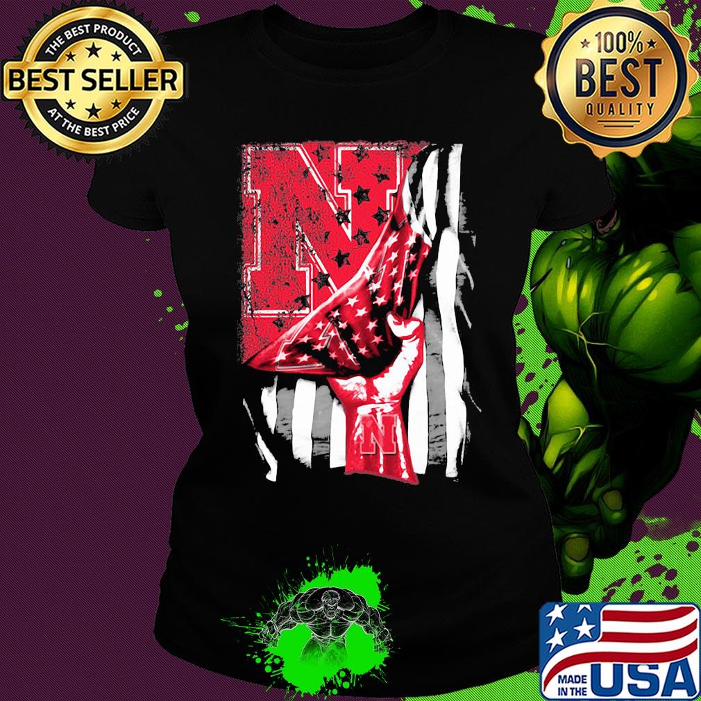 Nebraska cornhuskers american flag independence day father's day s Ladies tee Nebraska cornhuskers american flag independence day father's day s Ladies tee