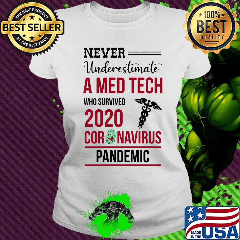 Never underestimate a med tech who survived 2020 coronavirus pandemic s Ladies tee Never underestimate a med tech who survived 2020 coronavirus pandemic s Ladies tee