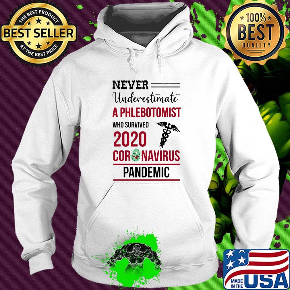 Never underestimate a phlebotomist who survived 2020 coronavirus pandemic s Hoodie Never underestimate a phlebotomist who survived 2020 coronavirus pandemic s Hoodie