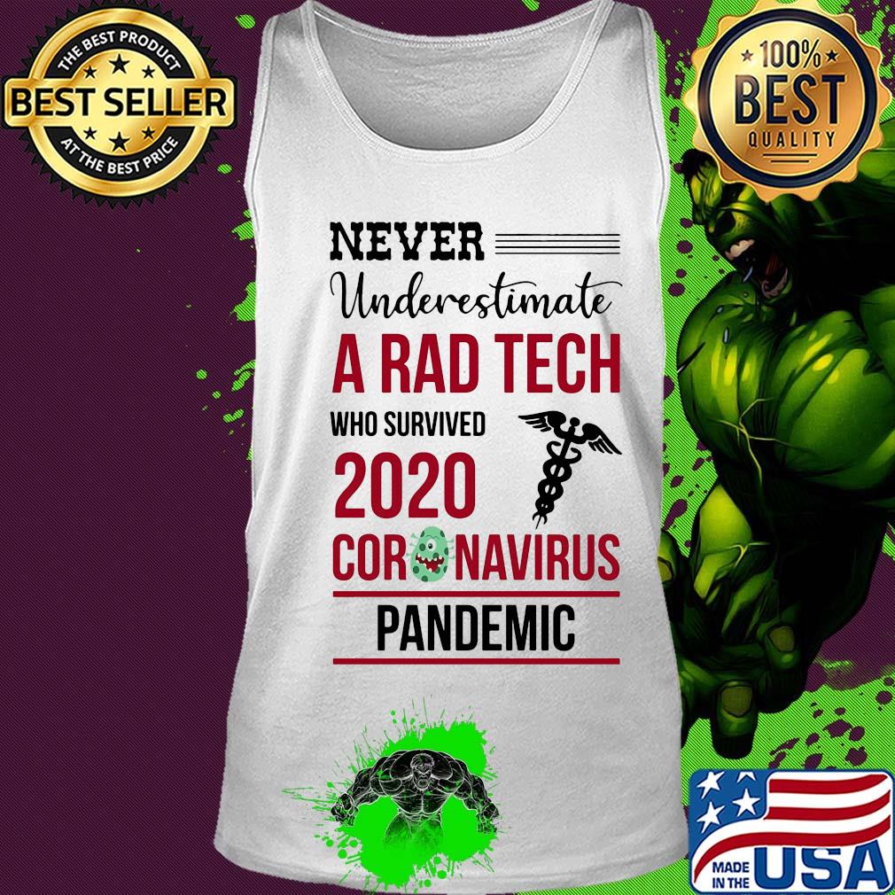 Never underestimate a rad tech who survived 2020 coronavirus pandemic s Tank top Never underestimate a rad tech who survived 2020 coronavirus pandemic s Tank top