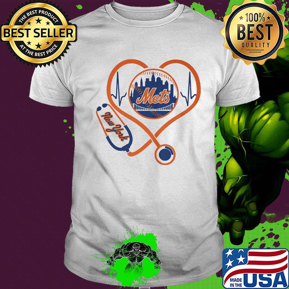 New york mets baseball stethoscope heart shirt