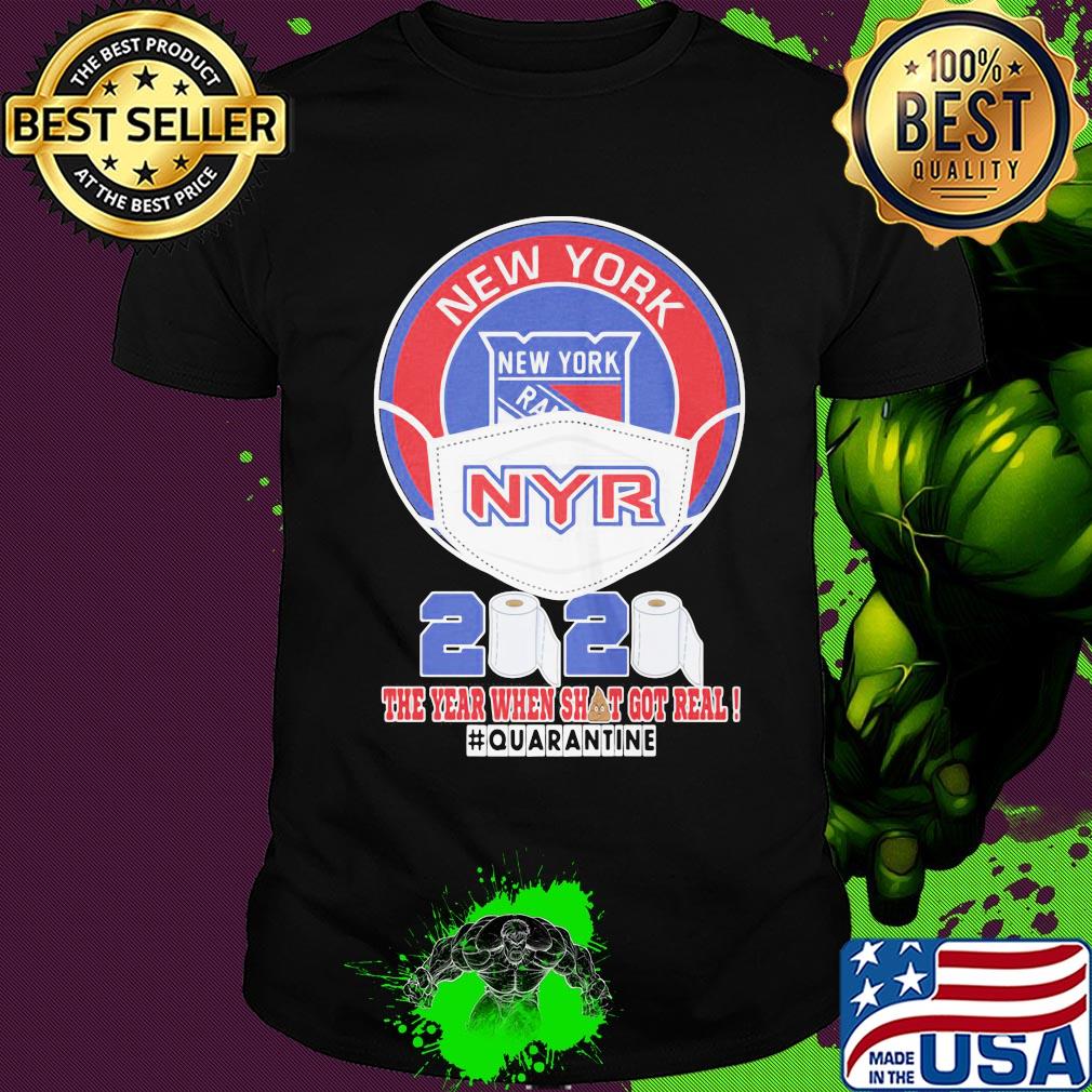 New york rangers mask 2020 the year when shit got real quarantine toilet paper shirt