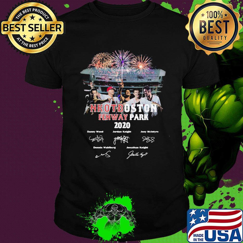 Nkotboston fenway park 2020 signatures firework shirt