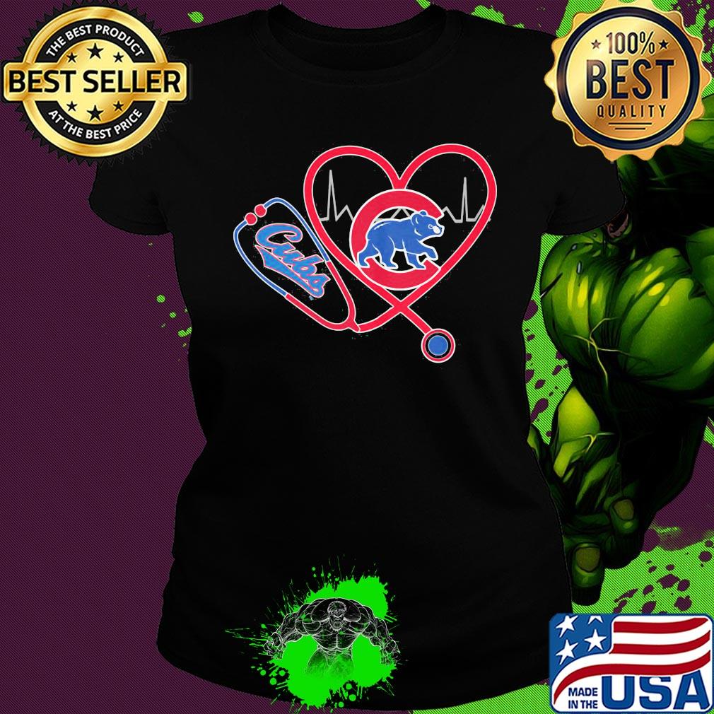 Nurse chicago cubs stethoscope heartbeat s Ladies tee Nurse chicago cubs stethoscope heartbeat s Ladies tee