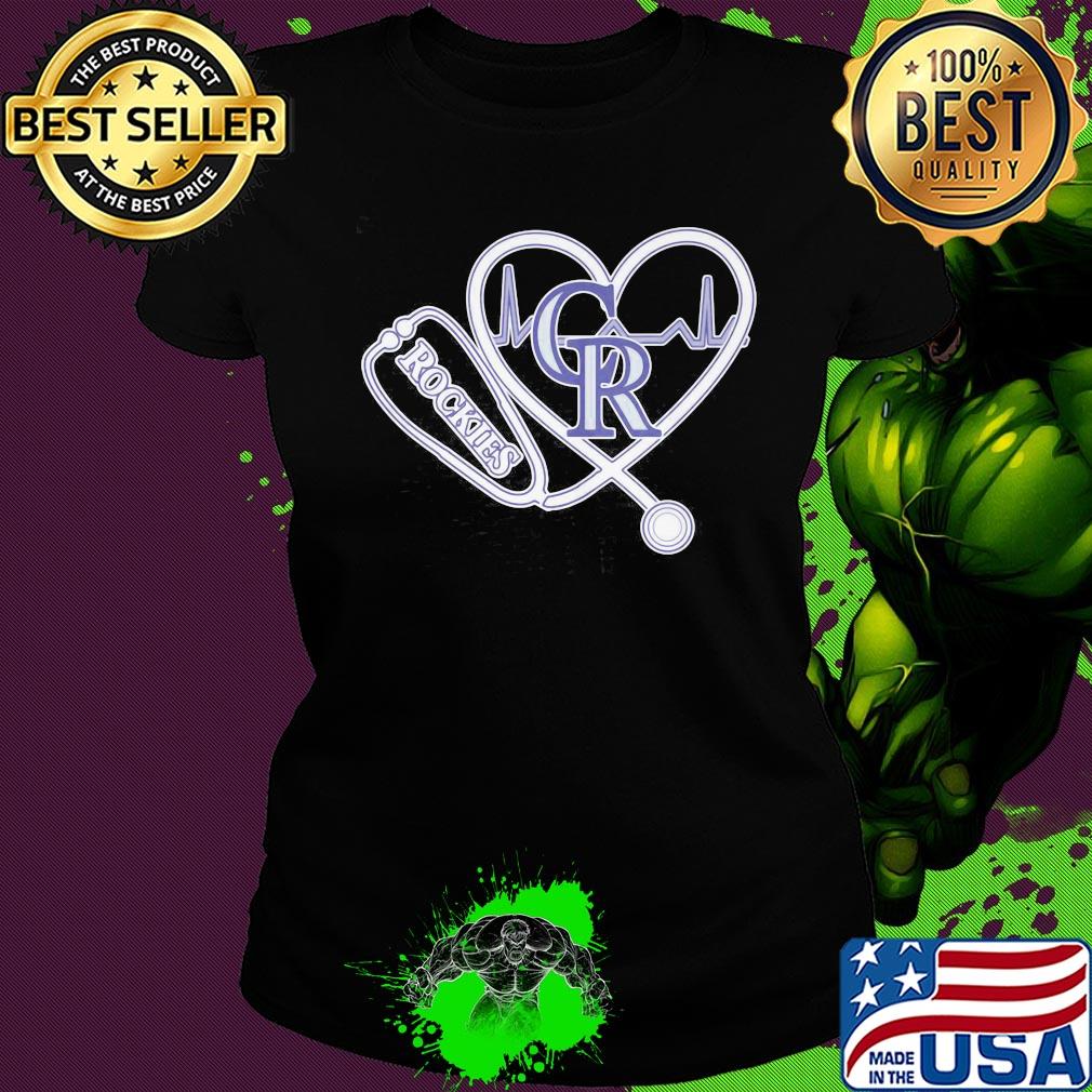 Nurse colorado rockies stethoscope heartbeat s Ladies tee Nurse colorado rockies stethoscope heartbeat s Ladies tee